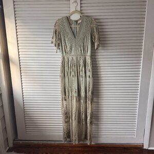 Altar'd State Green Lace Maxi Dress - Medium
